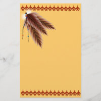 Wulstiges Brown versieht Briefpapier mit Federn