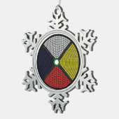 Wulstiges Medizin-Rad Schneeflocken Zinn-Ornament (Rechts)