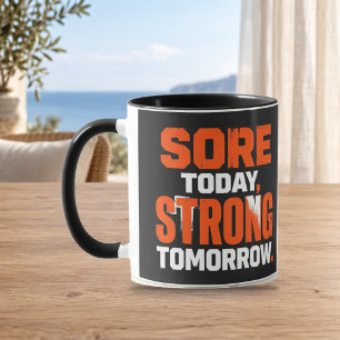 Wund heute, stark morgen Schwarze Kombi-Tasse Tasse