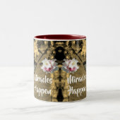Wunder blühen inspirierende Worte Zweifarbige Tasse (Mittel)