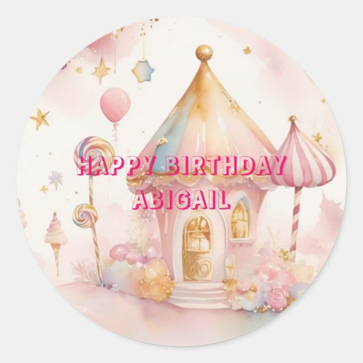 Wunder Candyland Runder Aufkleber (Vorderseite)