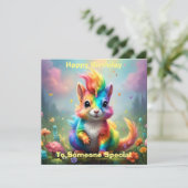 Wunder: Das Rainbow-Unicorn-Eichhörnchen Karte (Stehend Vorderseite)