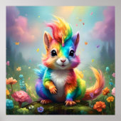 Wunder: Das Rainbow-Unicorn-Eichhörnchen Poster (Vorne)