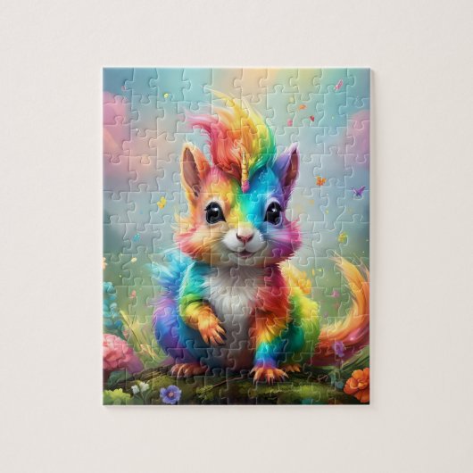 Wunder: Das Rainbow-Unicorn-Eichhörnchen Puzzle (Vertikal)
