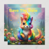 Wunder: Das Rainbow-Unicorn-Eichhörnchen Save The Date (Vorne/Hinten)