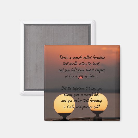Wunder der Freundschaft Gedicht Magnet (Vorderseite/Rückseite)