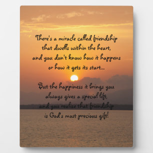 Wunder der Freundschaft Gedicht Plaque Fotoplatte