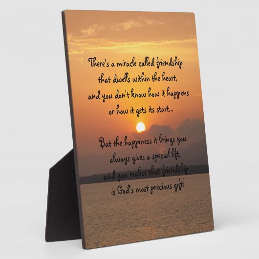 Wunder der Freundschaft Gedicht Plaque Fotoplatte (Seite)