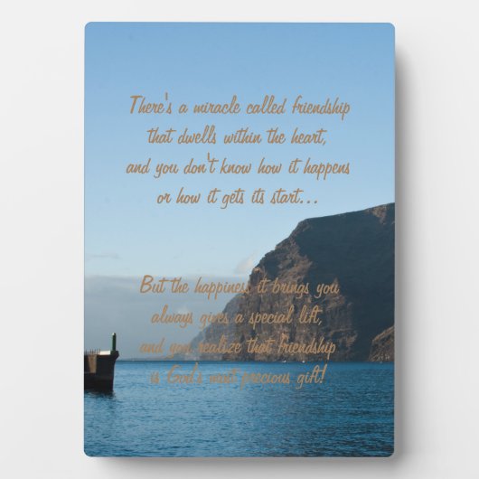Wunder der Freundschaft Gedicht Plaque Fotoplatte (Vorderseite)