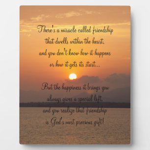 Wunder der Freundschaft Gedicht Plaque Fotoplatte
