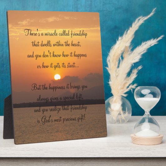 Wunder der Freundschaft Gedicht Plaque Fotoplatte (Seite)