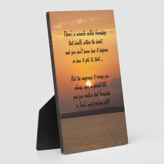 Wunder der Freundschaft Gedicht Plaque Fotoplatte (Seite)