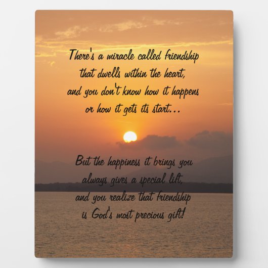 Wunder der Freundschaft Gedicht Plaque Fotoplatte (Vorderseite)