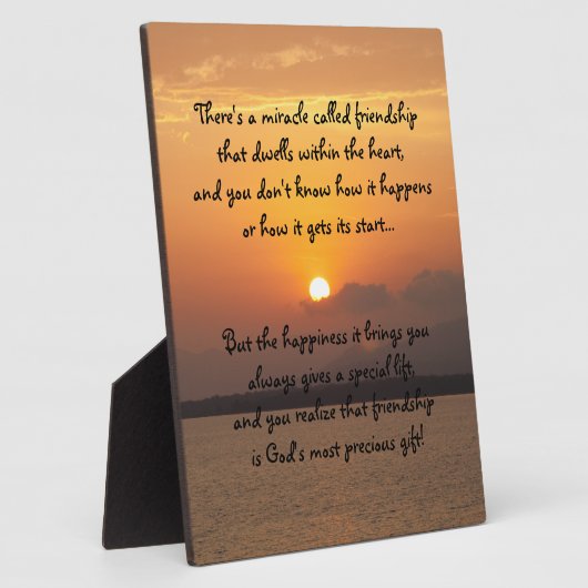 Wunder der Freundschaft Gedicht Plaque Fotoplatte (Seite)