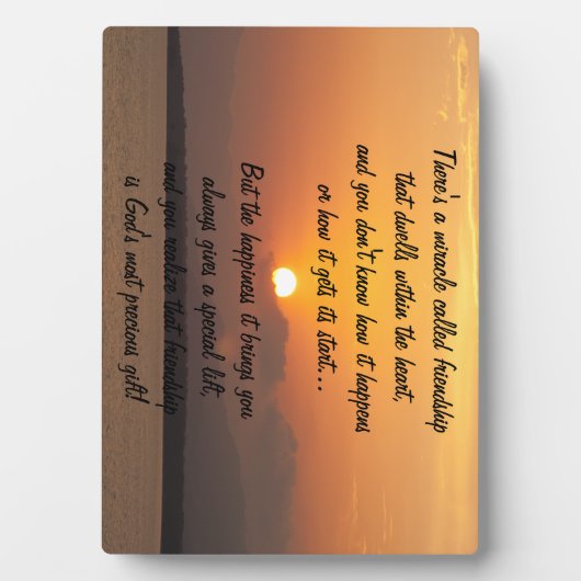 Wunder der Freundschaft Gedicht Plaque Fotoplatte (Vorderseite)