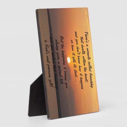 Wunder der Freundschaft Gedicht Plaque Fotoplatte (Seite)
