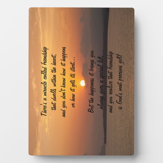 Wunder der Freundschaft Gedicht Plaque Fotoplatte (Vorderseite)