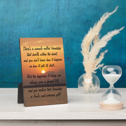 Wunder der Freundschaft Sunset Gedicht Plaque Fotoplatte (Seite)
