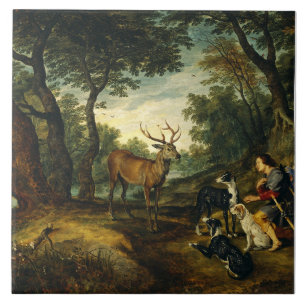 Wunder des Heiligen Hubertus von Peter Paul Rubens Fliese