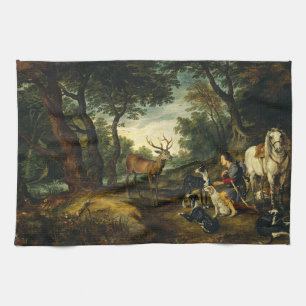 Wunder des Heiligen Hubertus von Peter Paul Rubens Geschirrtuch