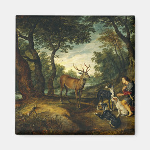 Wunder des Heiligen Hubertus von Peter Paul Rubens Magnet