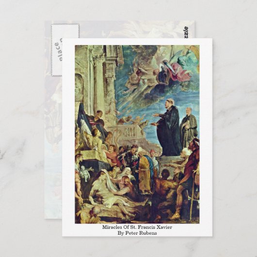 Wunder des hl. Franziskus Xavier von Peter Rubens Postkarte (Vorne/Hinten)