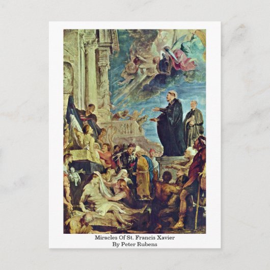 Wunder des hl. Franziskus Xavier von Peter Rubens Postkarte (Vorderseite)