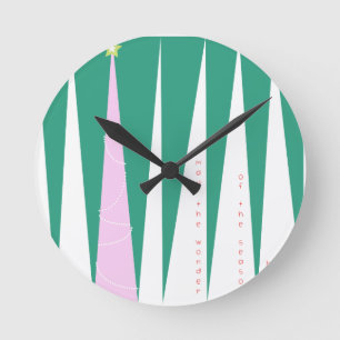 Wunder des Jahreszeit-Weihnachtsbaums Runde Wanduhr