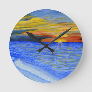 Wunder des Sonnenuntergangs Runde Wanduhr