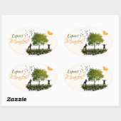 Wunder erwarten ovaler aufkleber (Blatt)