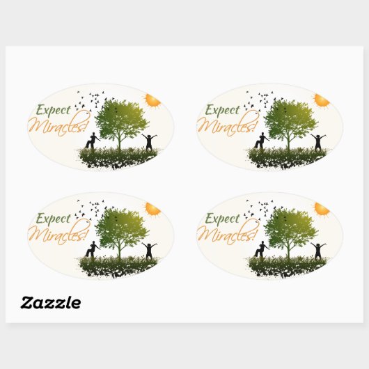 Wunder erwarten ovaler aufkleber (Blatt)