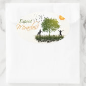 Wunder erwarten ovaler aufkleber (Tasche)