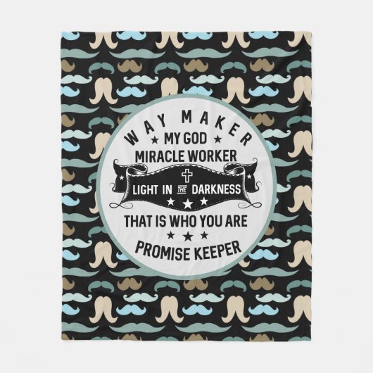 Wunder für Wunder| Mustache Christlich Fleecedecke (Vorderseite)