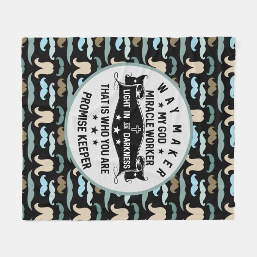 Wunder für Wunder| Mustache Christlich Fleecedecke (Vorderseite (Horizontal))