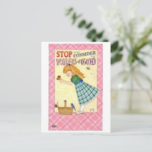 Wunder Gottes Inspiration Postkarte (Stehend Vorderseite)