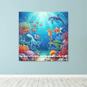 Wunder in der Tiefe | Psalm 107:24 Christlicher Wa Leinwanddruck (Insitu (Holzboden))