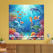 Wunder in der Tiefe | Psalm 107:24 Christlicher Wa Leinwanddruck (Insitu (Wohnzimmer))