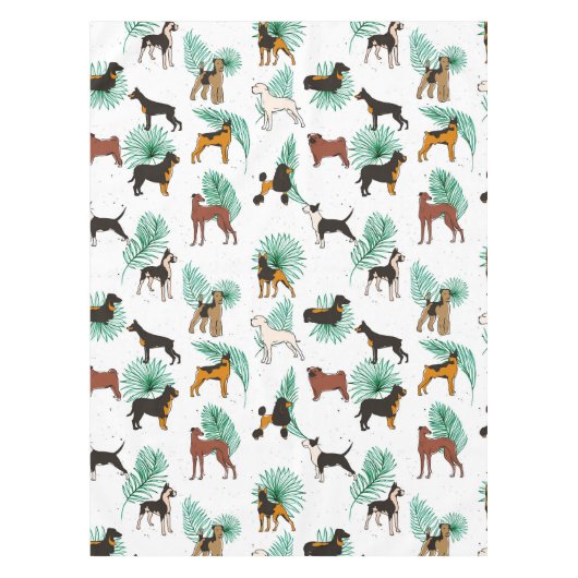 Wunder mit Pfoten, tropische Niedliche, raue Hunde Tischdecke (Vorderseite)