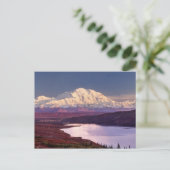 Wunder See und Berg Denali bei Sonnenaufgang Postkarte (Stehend Vorderseite)