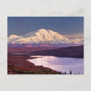 Wunder See und Berg Denali bei Sonnenaufgang Postkarte