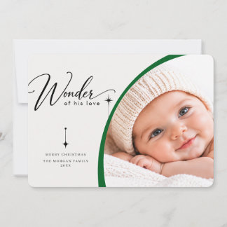 Wunder seiner grünen Kurve Baby-Foto religiös Feiertagskarte
