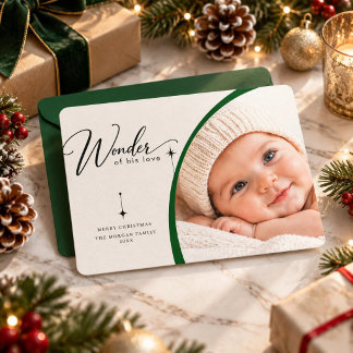 Wunder seiner grünen Kurve Baby-Foto religiös Feiertagskarte