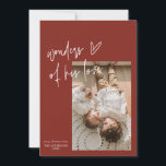 Wunder seiner Liebe Eins Foto religiöse Weihnachte Feiertagskarte<br><div class="desc">Wonders Of Seine Liebe One Foto Religious Christmas Card bietet ein Foto für Ihre Lieben und einen schönen modernen Drehbuch-Schriftart. Ändern Sie die Farben des Hintergrunds,  des Schriftartes,  der Größe und der Farbe! Passen Sie es Ihren Wünschen an:)</div>