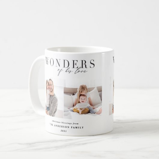 Wunder seiner Liebe religiöse Weihnachten Kaffeetasse (Vorderseite Links)