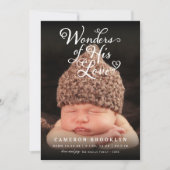 Wunder seiner Liebe Religiöse Weihnachtsgeburt Ankündigung (Vorderseite)