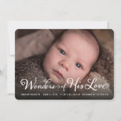 Wunder seiner Liebe Religiöse Weihnachtsgeburt Ankündigung (Vorderseite)