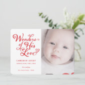 Wunder seiner Liebe Religiöse Weihnachtsgeburt Ankündigung (Stehend Vorderseite)