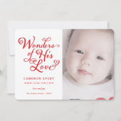 Wunder seiner Liebe Religiöse Weihnachtsgeburt Ankündigung (Vorderseite)