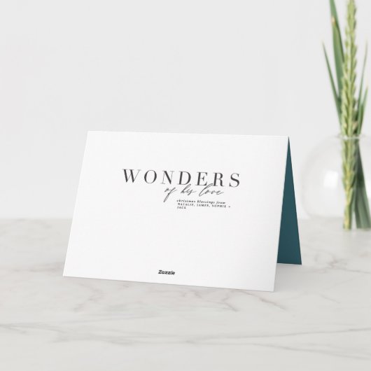 Wunder seiner Liebe religiöses Multifoto Weihnacht Karte (Rückseite)