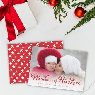 Wunder seiner Liebe Religiöses Weihnachtsfest Foto Feiertagskarte
